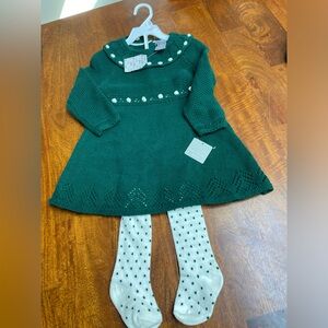 Tahari baby outfit 
Dress and tights 
Size 18 months